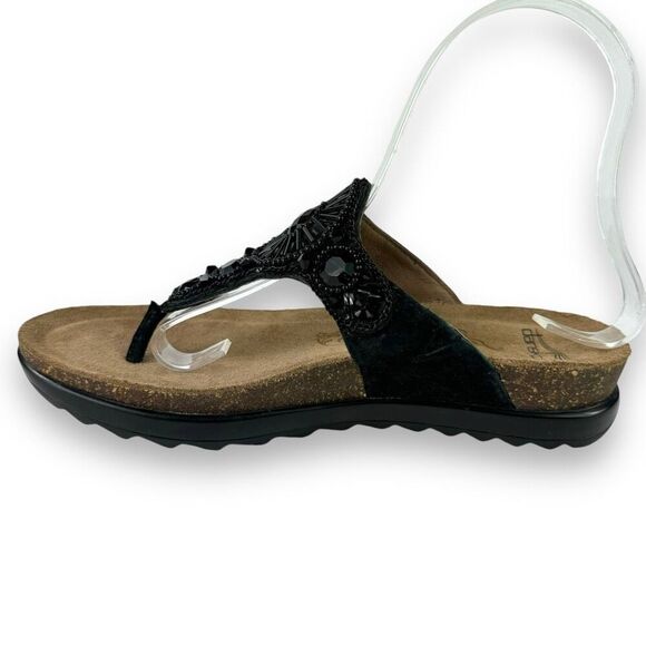 Dansko Pamela Black Jeweled Beaded Rhinestone Suede Toe Post Sandal 36 / 5.5 - 6 - Picture 10 of 14